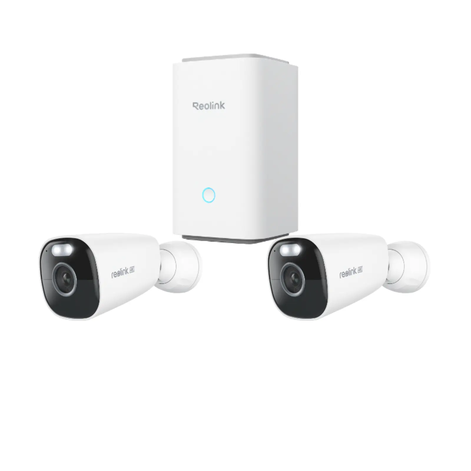 Reolink Home Hub með tveimur Argus Eco Ultra 4K rafhlöðumyndavélum