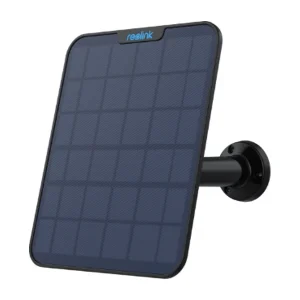 Svört Reolink Solar Panel 2 6 W sólarsella með USB-C og veggfestingu